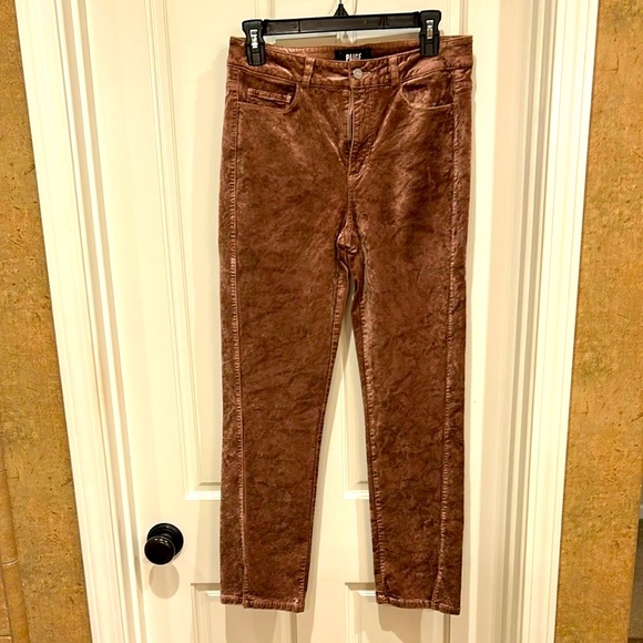 PAIGE Women's Cindy Twisted Seam Slit Suede Jeans - Picture 4 of 9